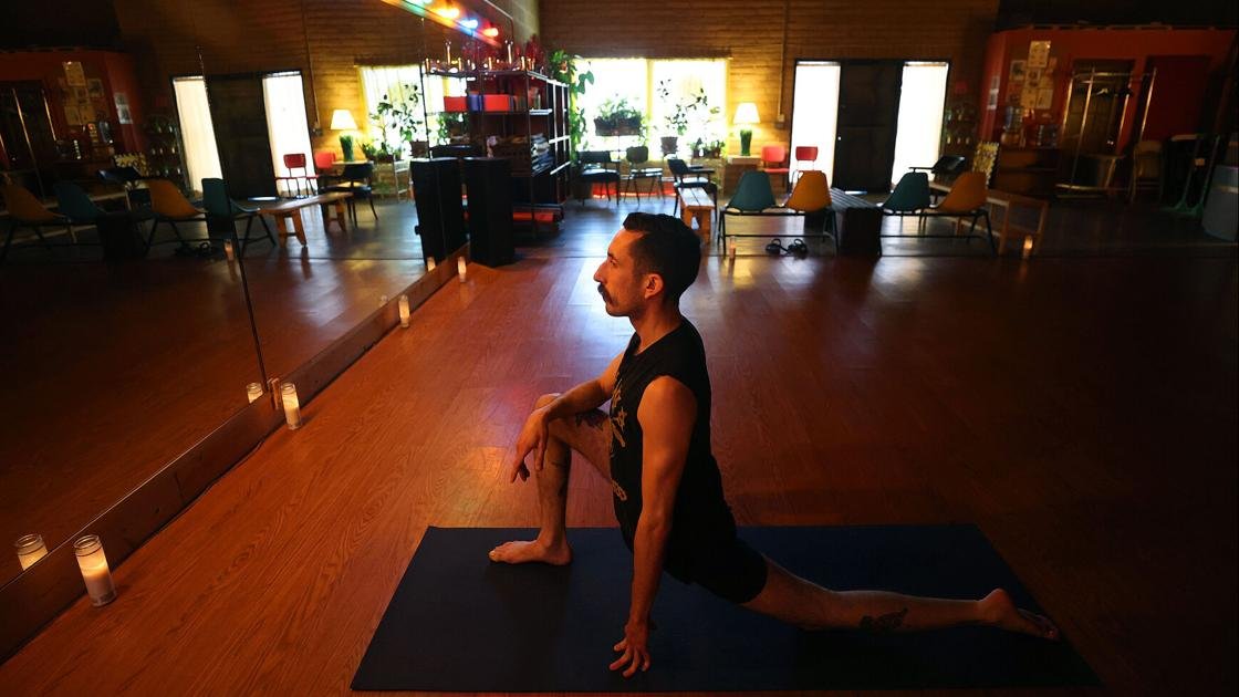 Meditate while listening to heavy metal at a local yoga class