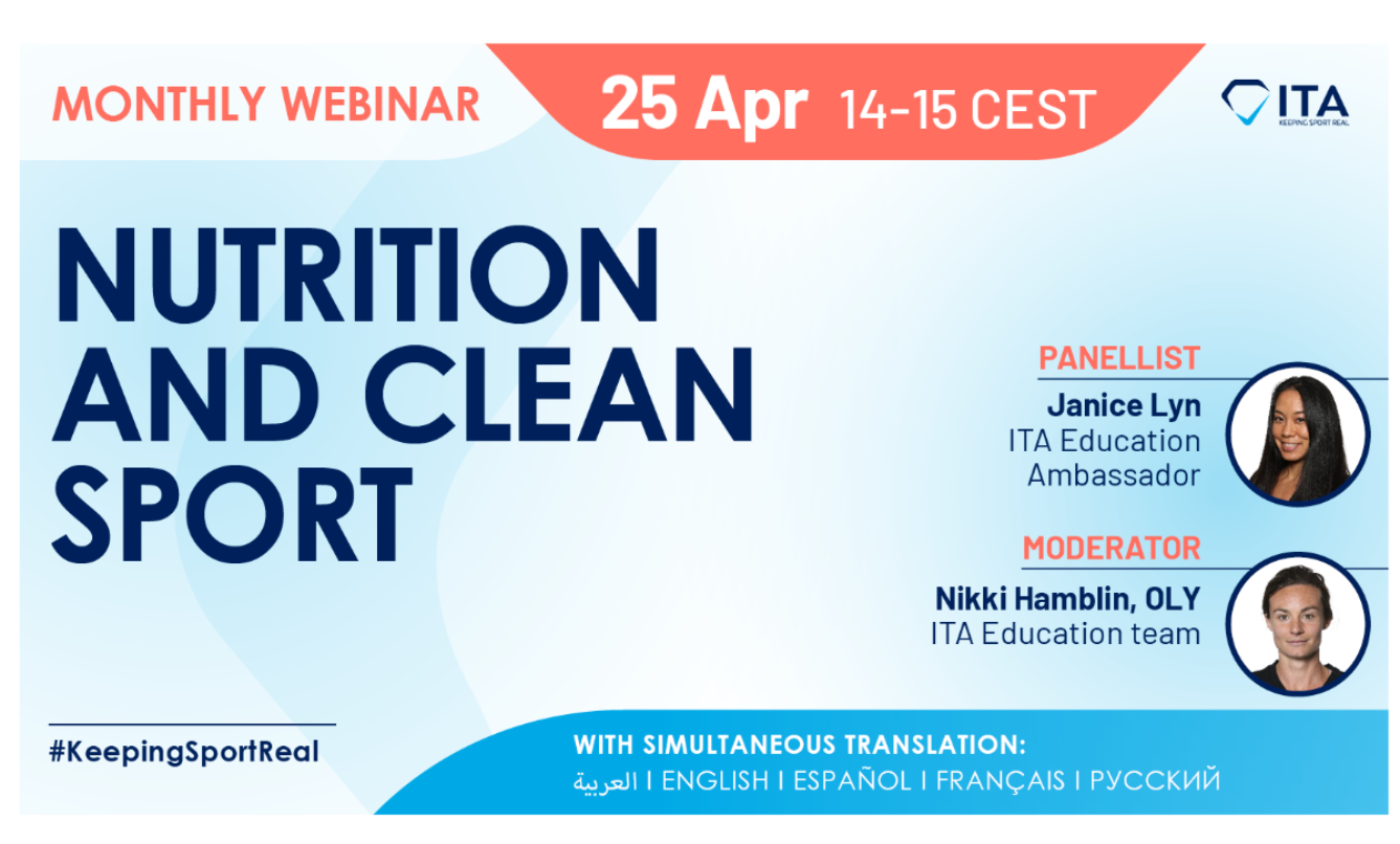 Anti-Doping Monthly Webinar: Nutrition and Clean Sports – Practical Advice and Tips – World Baseball Softball Confederation