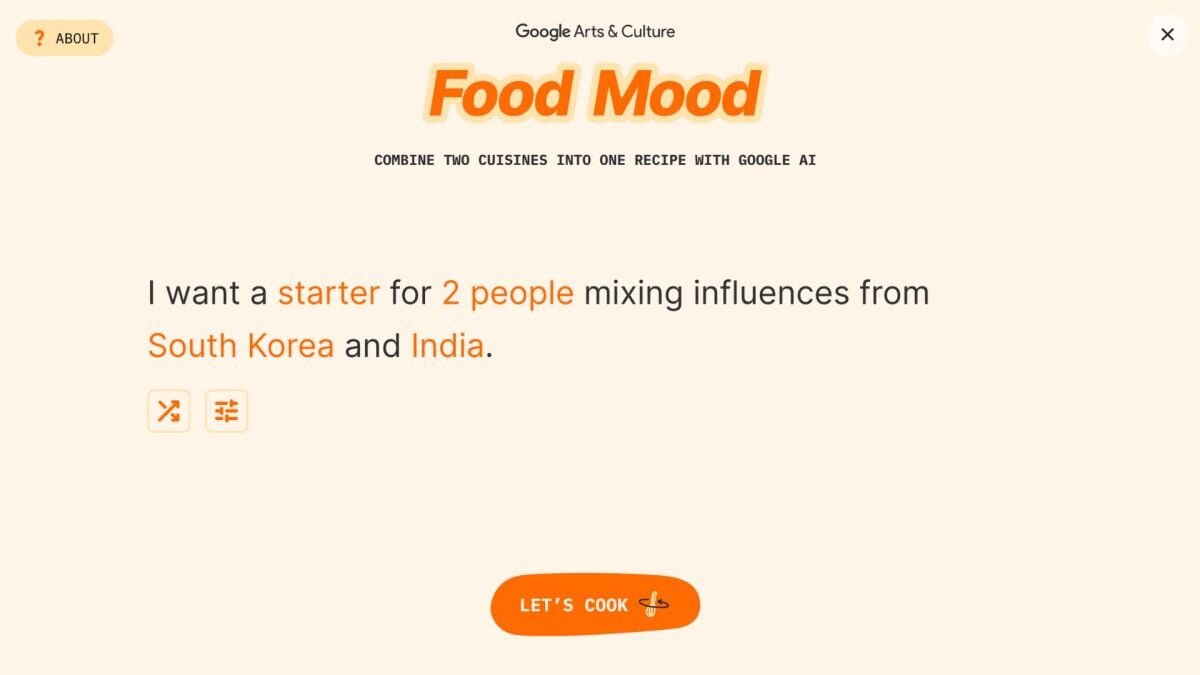 Google’s Food Mood AI recipe generator mixes recipes for you