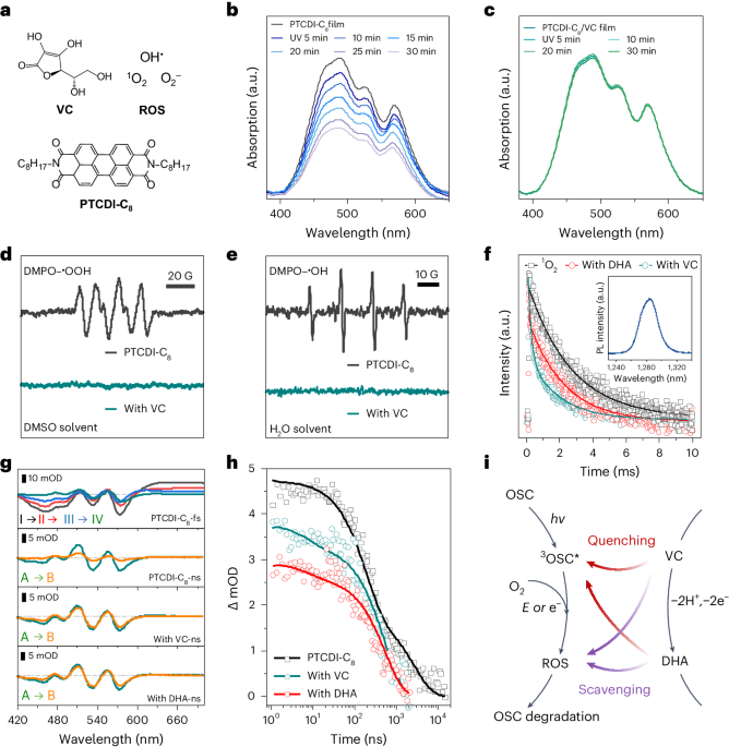Improving the performance and stability of n-type organic semiconductors with vitamin C
